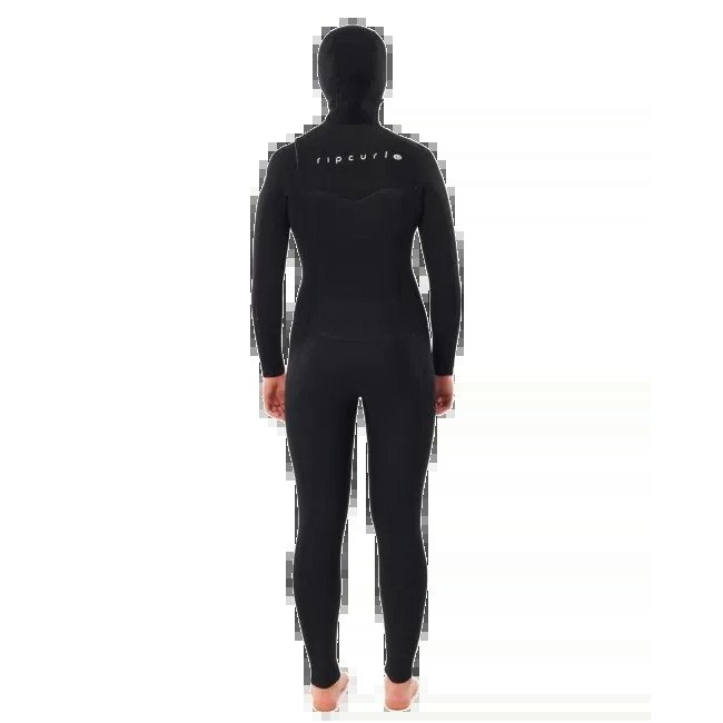 Womens Dawn Patrol 5/4mm Hooded Chest Zip Wetsuit in Black