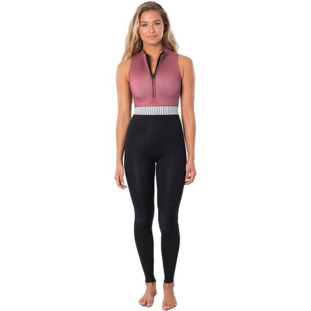 2020 WOMENS G-BOMB 1.5MM FRONT ZIP LONG JANE WETSUIT WSM9SS - SUN RUST