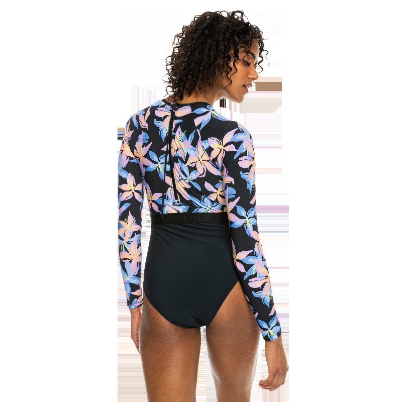 Active Long Sleeve Swimsuit in Anthracite Kiss