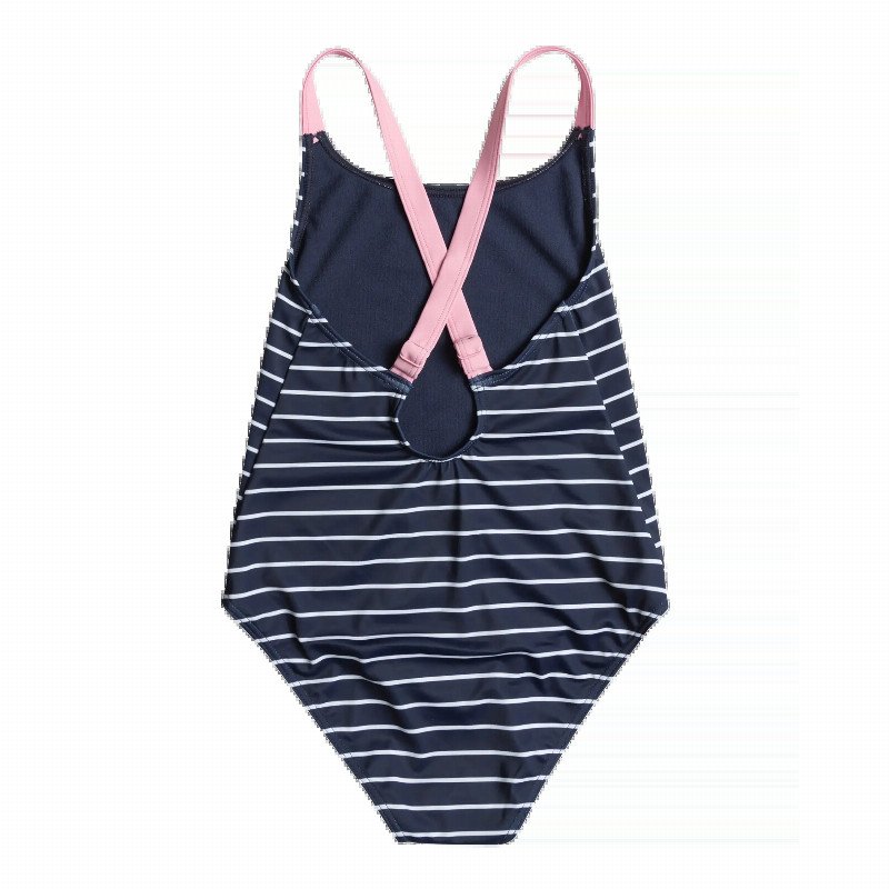 Girls Bico Stripe Swimsuit in Naval Academy