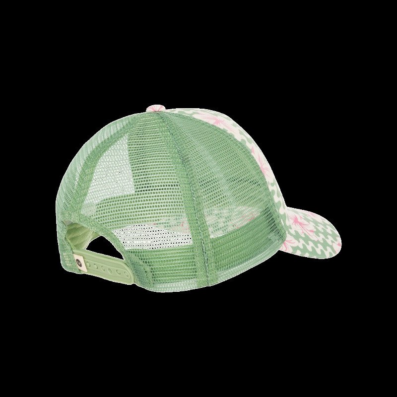 Girls Honey Coconut Trucker Cap in Basil Party Waves