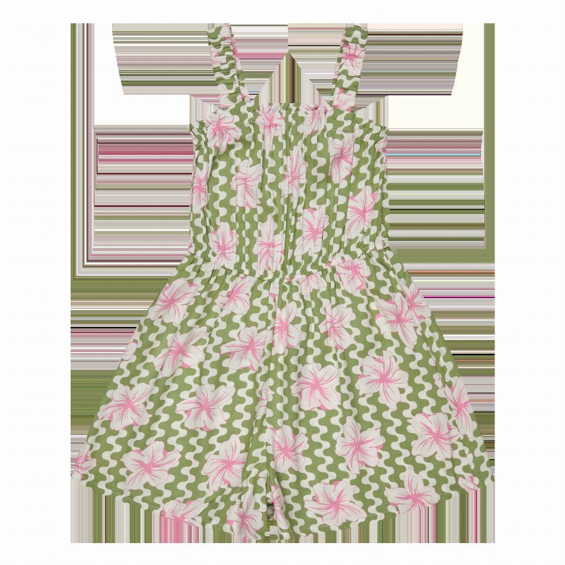 Girls Playa Baby Printed Playsuit in Basil Party Waves