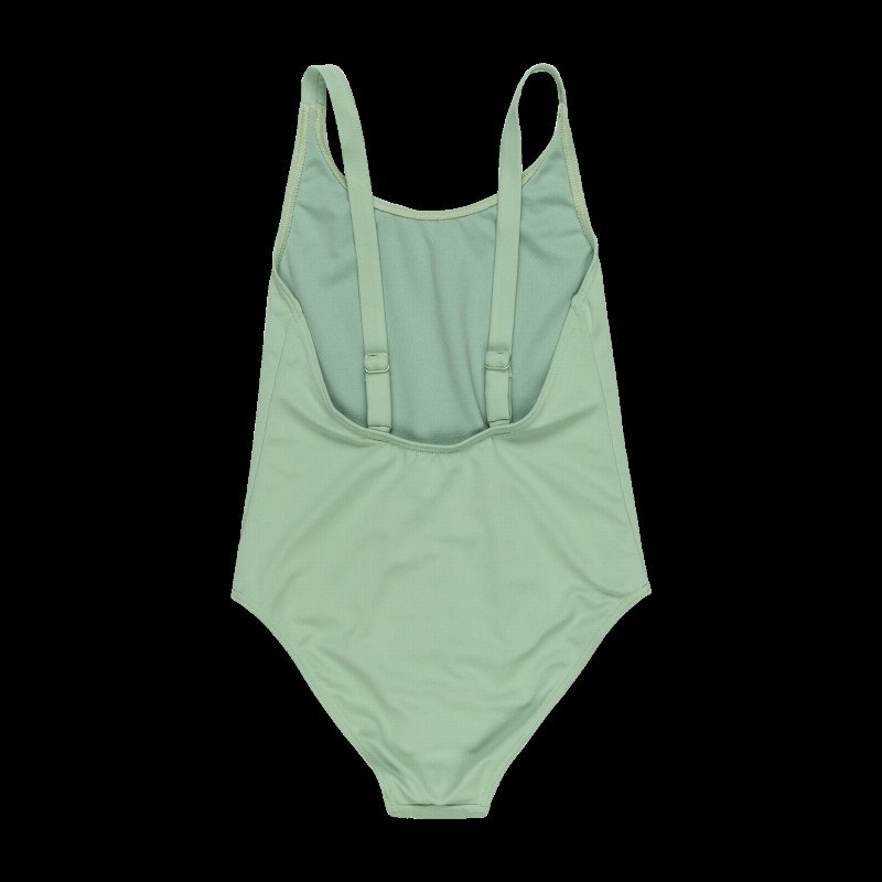 Girls Solid Active One Piece Swimsuit in Basil