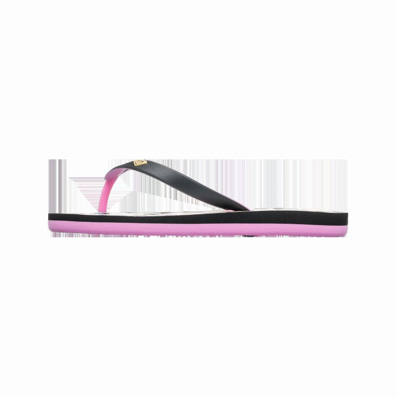 Girls Tahiti VII Flip Flops in Black & Pink Stencil