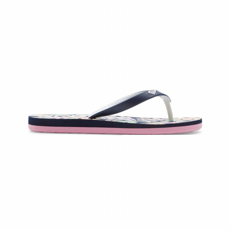 Girls Tahiti VII Flip Flops in Navy & Pink