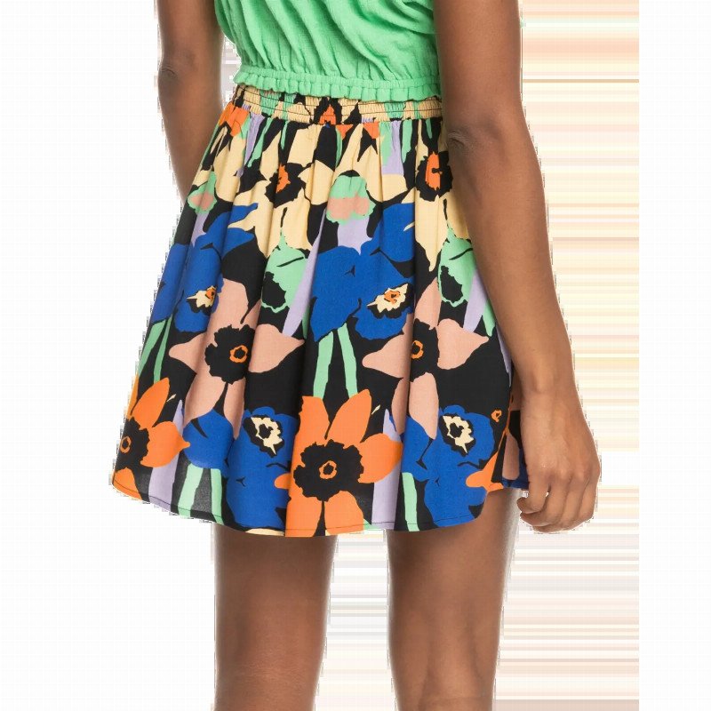 Golden Poppy Skirt in Anthracite Flower Jammin