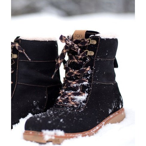 MEISA - LACE-UP WINTER BOOTS FOR WOMEN BLACK