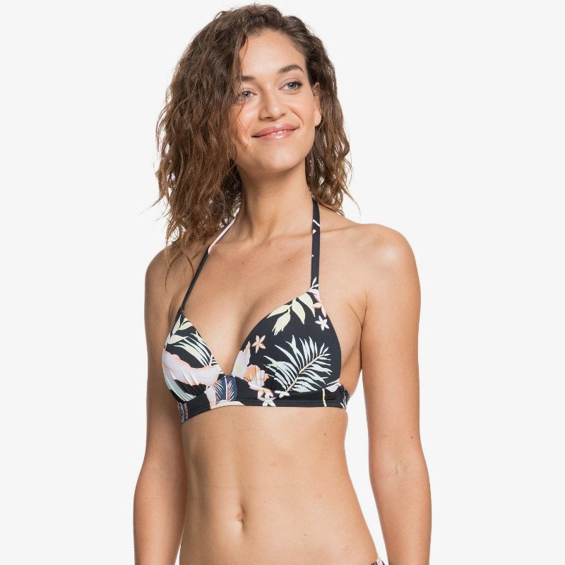 Printed Beach Classics - Moulded Tri Bikini Top for Women - Black - Roxy