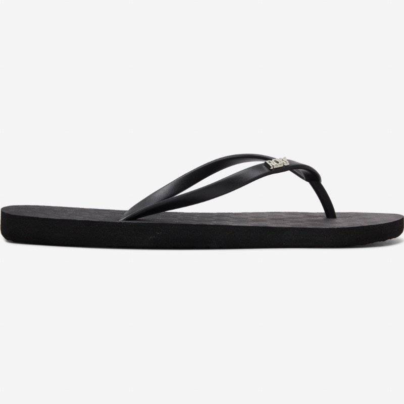 Viva IV Flip Flops in Black Smooth