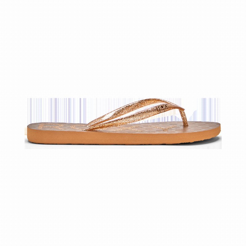 Viva Sparkle Flip Flops in Bronze