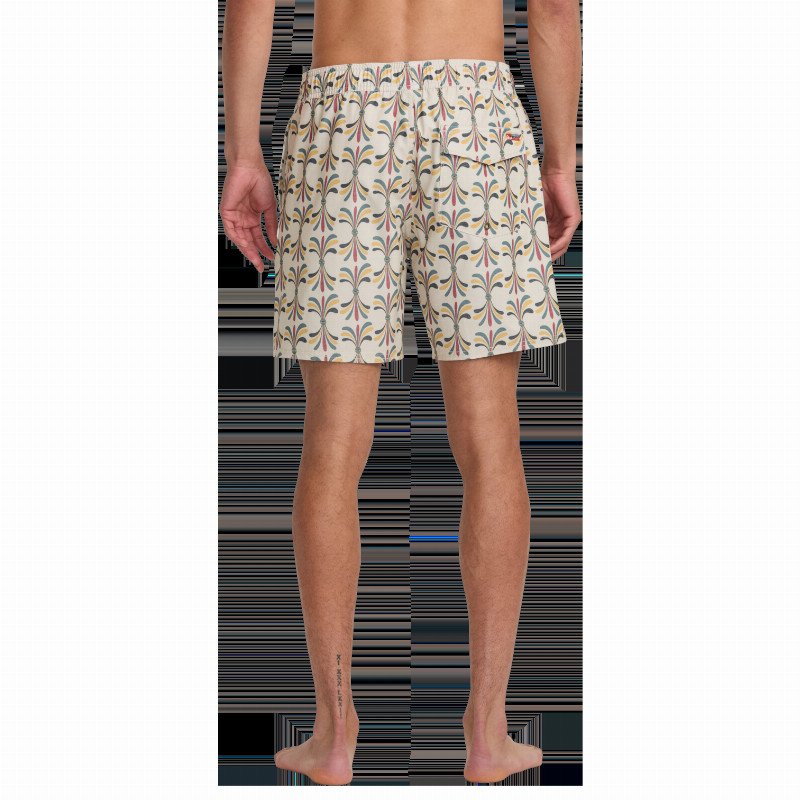 La Eye Floral Volley Shorts in Light Khaki