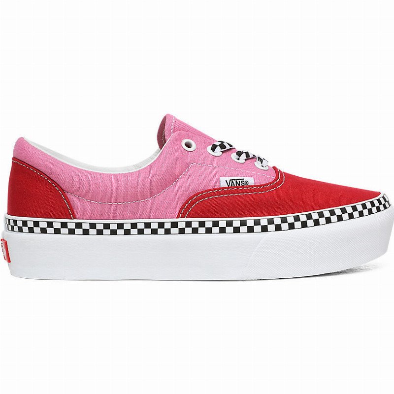 vans platform sneakers red