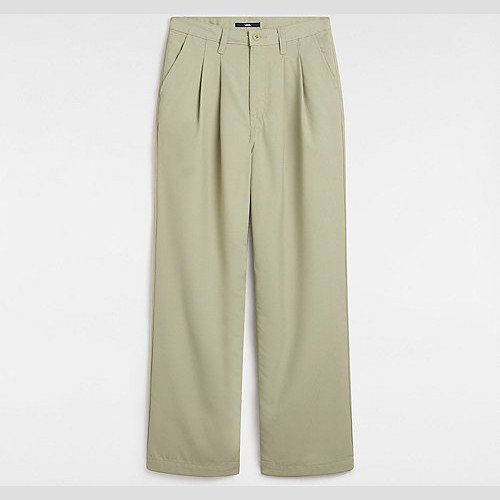 VANS Alder Relaxed Pleated Trousers (elm) Women Beige, Size 32