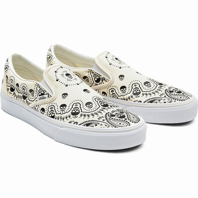 BANDANA CLASSIC SLIP-ON SHOES ((BANDANA) WHITE/BLACK) WOMEN WHITE