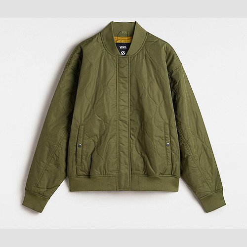 VANS Bennet Quilted Bomber Jacket (loden Green) Women Green, Size XXS