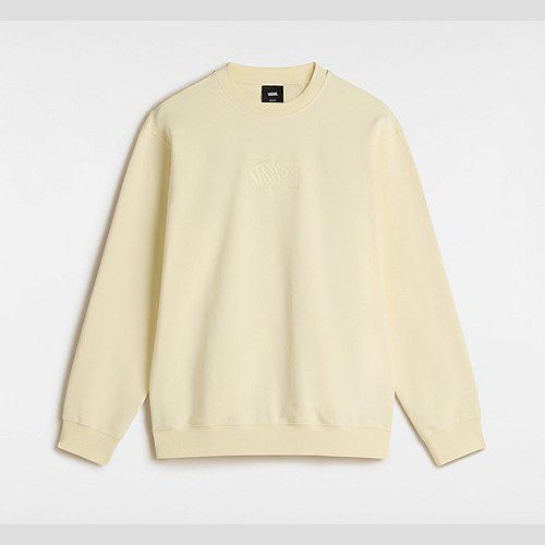 VANS Blocked Box Crew Sweatshirt (lemon Icing) Men Beige, Size XXL