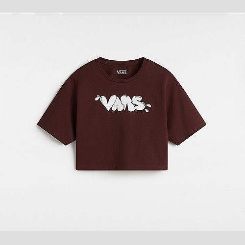 VANS Busted Type Crew Crop T-shirt (bitter Chocolat) Women Brown, Size XXS