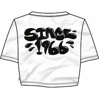 VANS Busted Type Crew Crop T-shirt (white) Women White, Size XXS