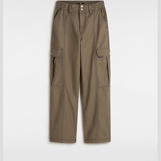 VANS Canvas Sidewalk Trousers (bungee Cord) Women Brown, Size XXS