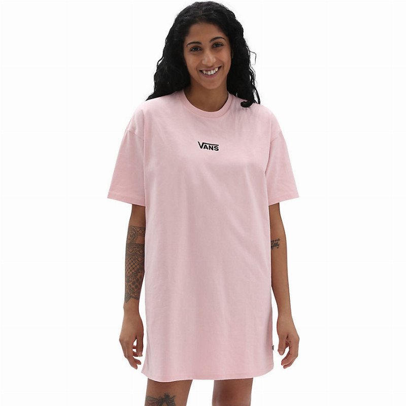 CENTER VEE TEE DRESS (POWDER PINK) WOMEN PINK