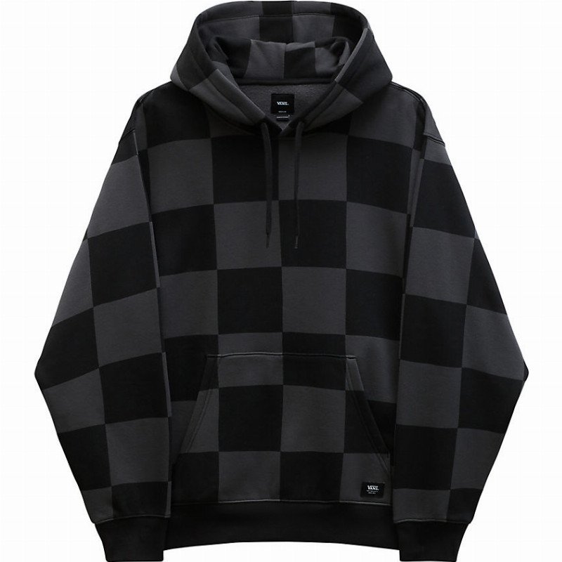 Vans CHECKMATE LOOSE PULLOVER HOODIE BLACK ASPHALT MEN BLACK