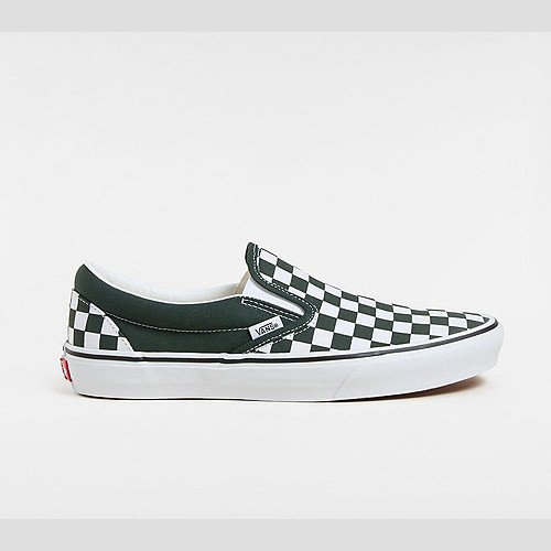 VANS Classic Slip-on Checkerboard Shoes (scarab) Unisex Green, Size 12