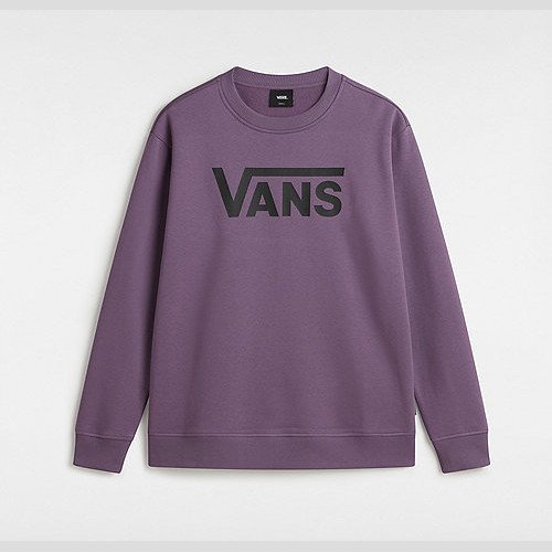 VANS Classic V Boyfriend Fit Crew Sweatshirt (grape Jam) Women Purple, Size XXS