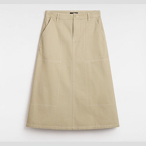 VANS Codey Long Flare Utility Skirt (elm) Women Beige, Size 32