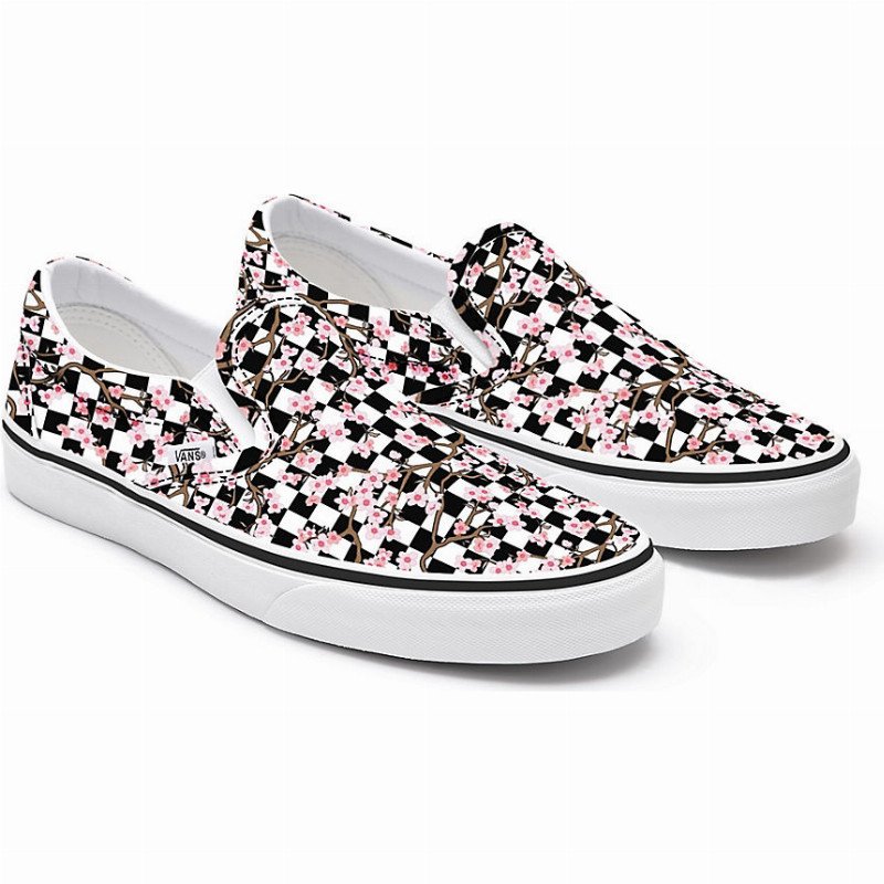 Cherry checkered slip on on sale vans