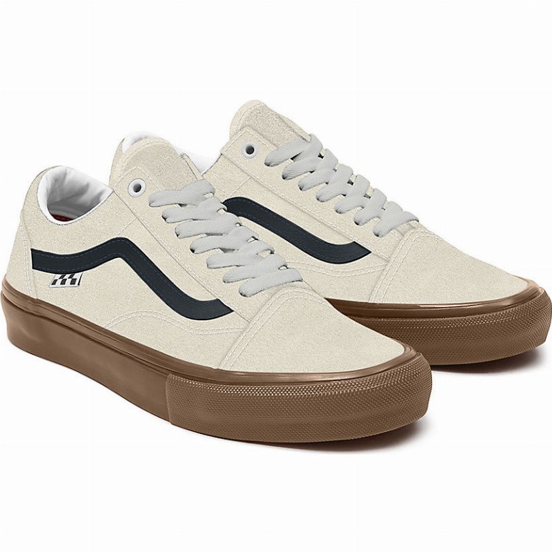 Vans CUSTOMS SUEDE GUM SOLE SKATE OLD SKOOL WHITE MEN WOMEN WHITE