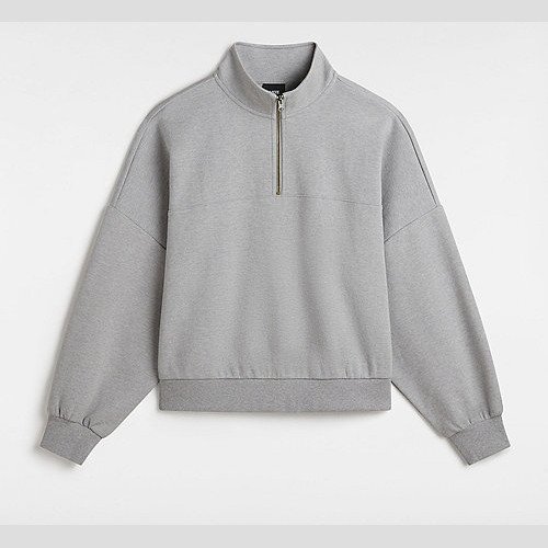 VANS Elevated Double Knit Loose Mock Neck Sweatshirt (cement Heather) Women Grey, Size XXS