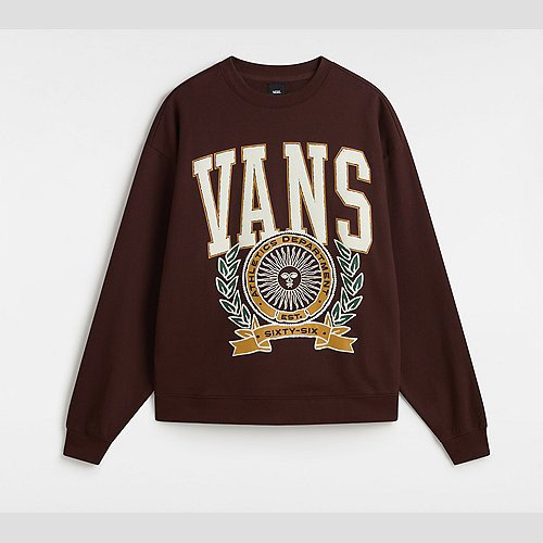 VANS First Team Oversized Crew Sweatshirt (bitter Chocolat) Women Brown, Size XXS