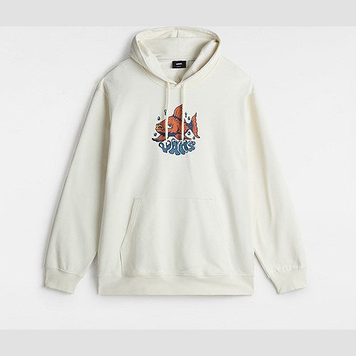 VANS Fish Loose Pullover Hoodie (marshmallow) Men White, Size XXL