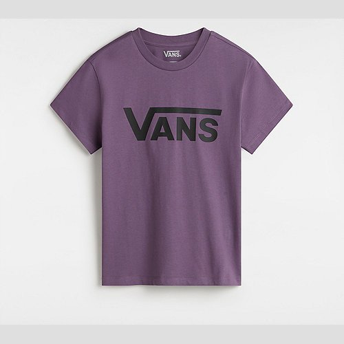 VANS Flying V Crew T-shirt (grape Jam) Women Purple, Size XXS