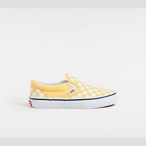 VANS Kids Classic Slip-on Checkerboard Shoes (4-8 Years) (banana Cream) Kids Yellow, Size 13