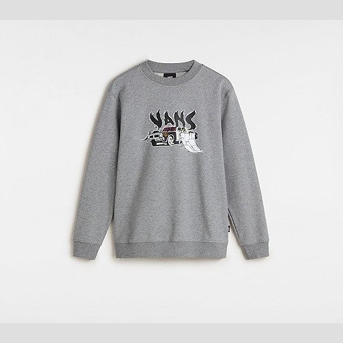 VANS Kids Copout Loose Crew Sweatshirt (8-14 Years) (cement Heather) Boys Grey, Size XL