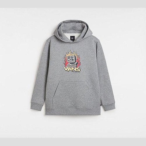 VANS Kids Digital Repair Pullover Hoodie (8-14 Years) (cement Heather) Boys Grey, Size XL