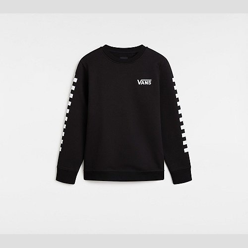 VANS Kids Exposition Check Ii Crew Sweatshirt (8-14 Years) (black) Boys,girls Black, Size XL