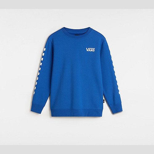 VANS Kids Exposition Check Ii Crew Sweatshirt (8-14 Years) (trbl) Boys,girls Blue, Size XL