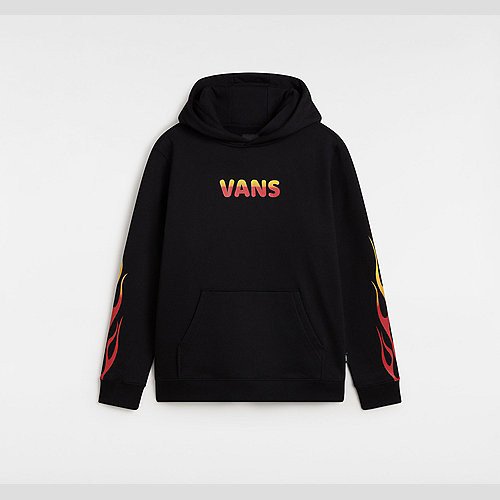 VANS Kids Flame Pullover Hoodie (8-14 Years) (black) Boys Black, Size XL