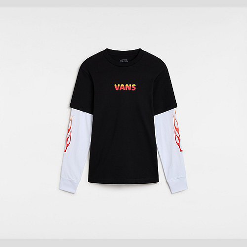 VANS Kids Flame Thrower Twofer T-shirt (8-14 Years) (black) Boys Black, Size XL