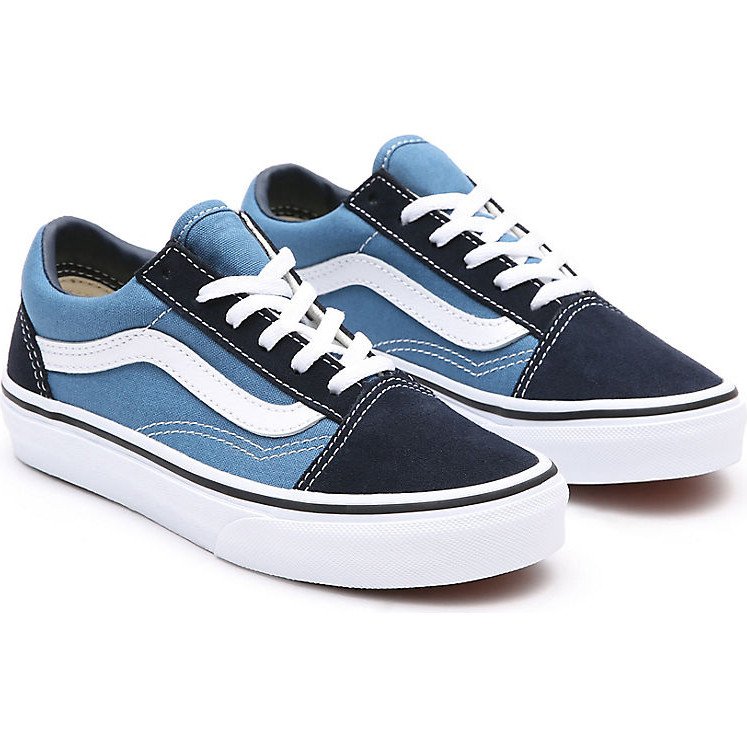 VANS Kids Old Skool Shoes (4-8 Years) (navy/true White) Kids Blue, Size 13