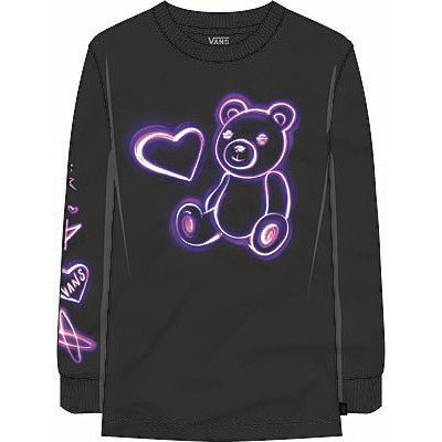 VANS Kids Party Purple Long Sleeve T-shirt (8-14 Years) (black) Girls Black, Size 6-7Y