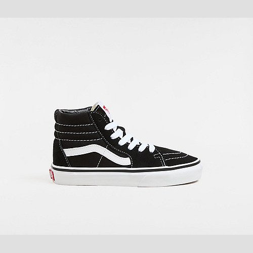 VANS Kids Sk8-hi Shoes (4-8 Years) (black/true Whit) Kids Black, Size 13