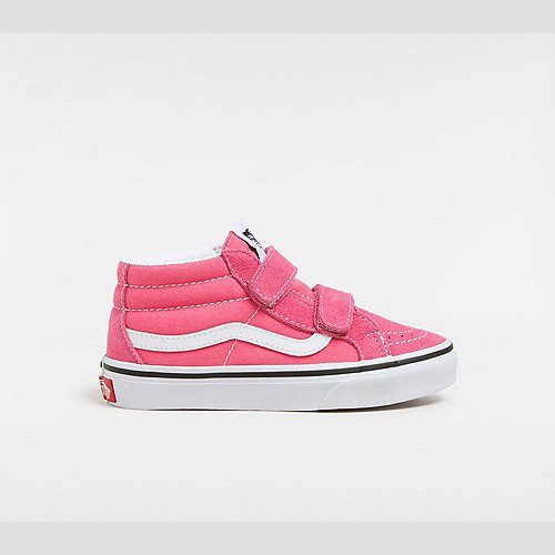 VANS Kids Sk8-mid Reissue Hook And Loop Shoes (4-8 Years) (honey Suckle) Kids Pink, Size 13