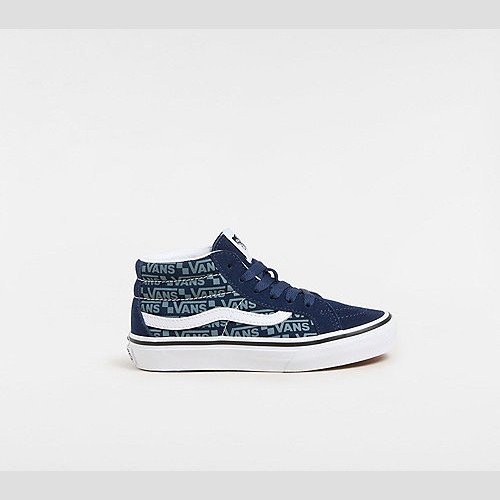 VANS Kids Sk8-mid Reissue Shoes (4-8 Years) (blue) Kids Blue, Size 13