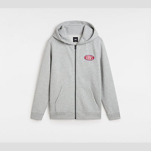 VANS Kids Spray On Full Zip Pullover Hoodie (8-14 Years) (cement Heather) Boys Grey, Size XL