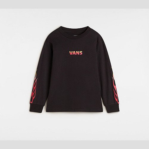 VANS Little Kids Flame Thrower Long Sleeve T-shirt (2-8 Years) (black) Little Kids Black, Size 7-8Y