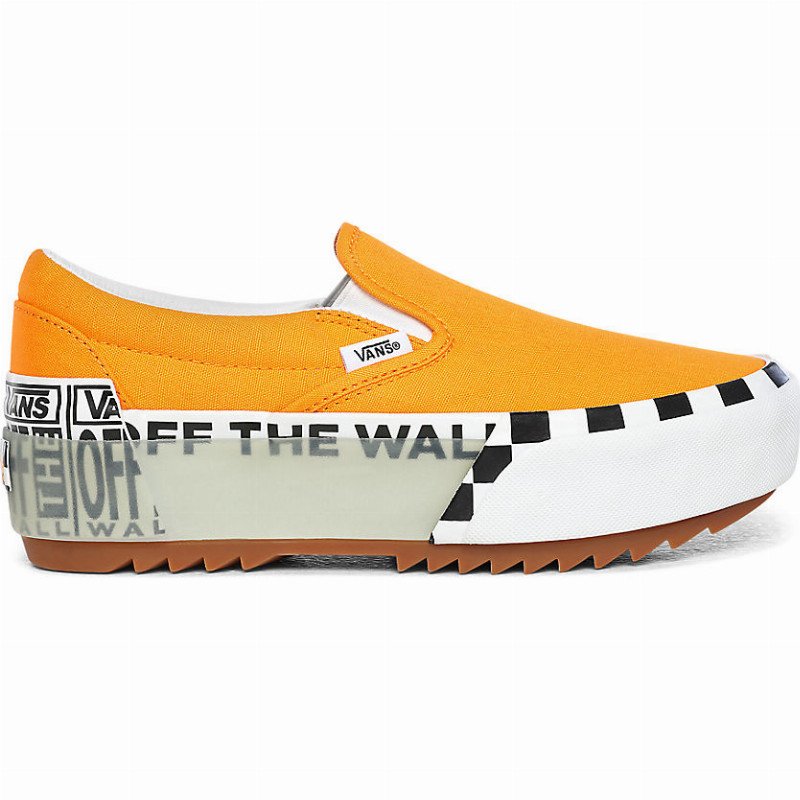 Solid yellow vans hot sale slip on