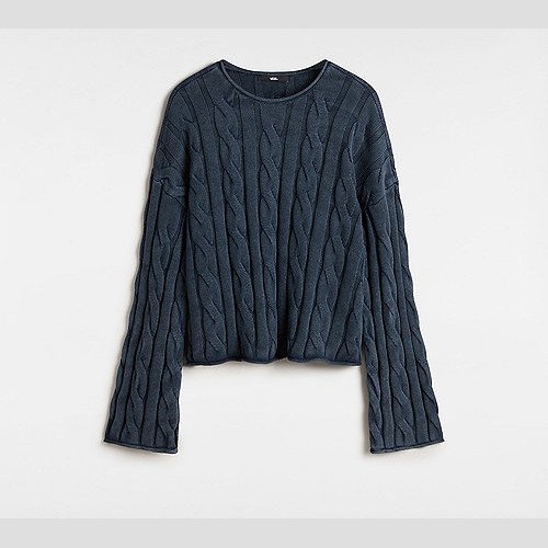 VANS Mila Cable Knit Crop (parisian Night) Women Blue, Size XXS